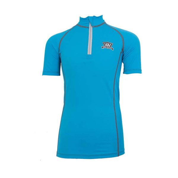 Woof Wear Young Rider Short Sleeve Shirt - Turquoise
