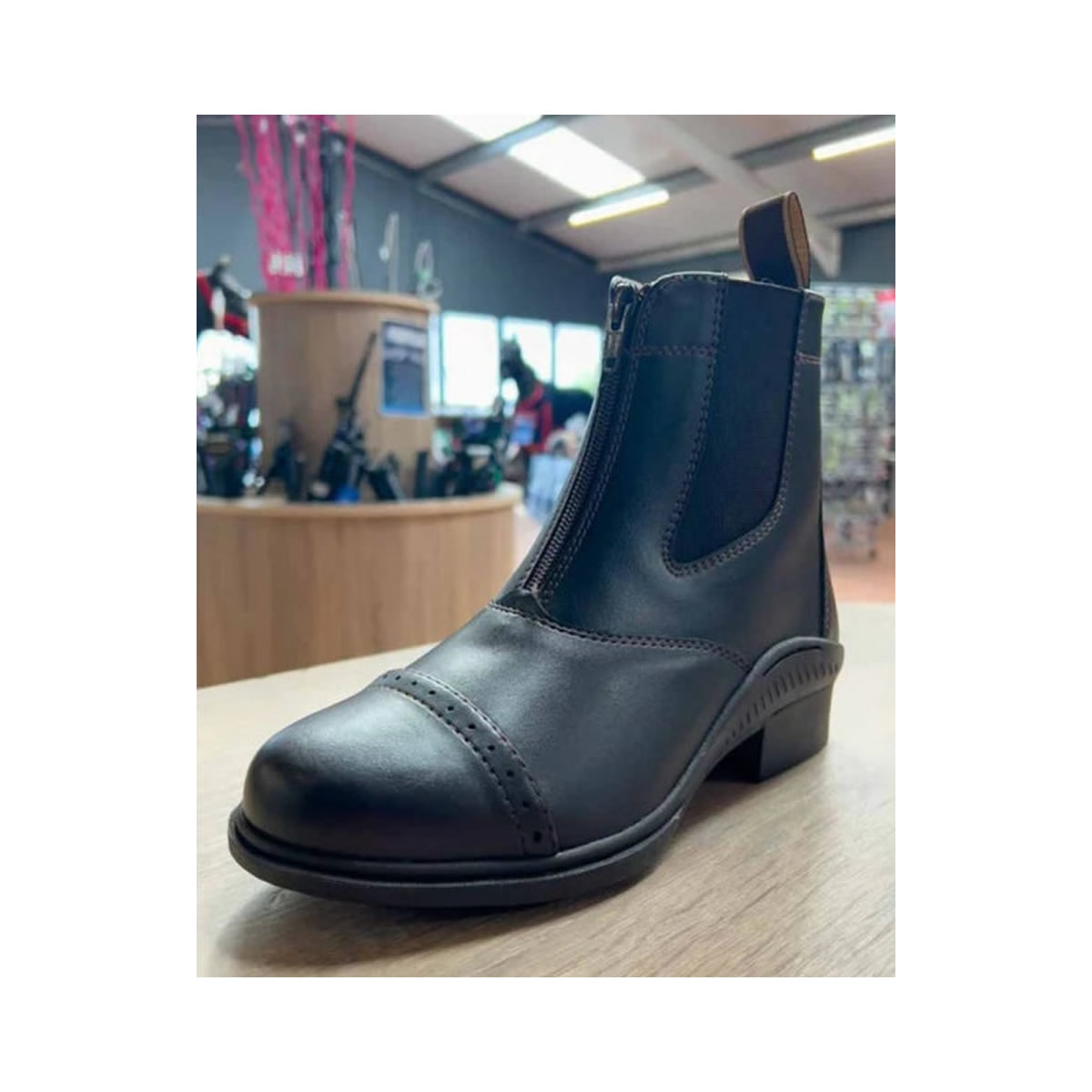 Turfmasters Front Zip Paddock Boot - Black Photo 2